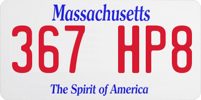 MA license plate 367HP8