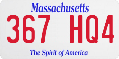 MA license plate 367HQ4