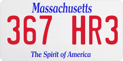 MA license plate 367HR3