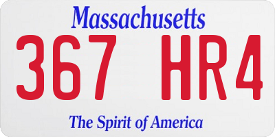 MA license plate 367HR4