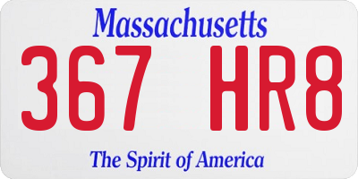 MA license plate 367HR8