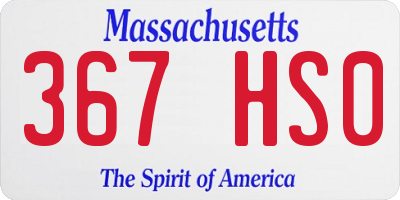 MA license plate 367HS0