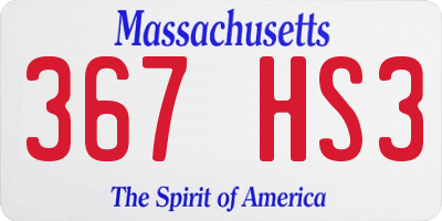 MA license plate 367HS3