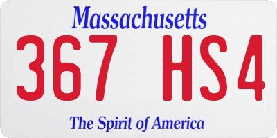 MA license plate 367HS4