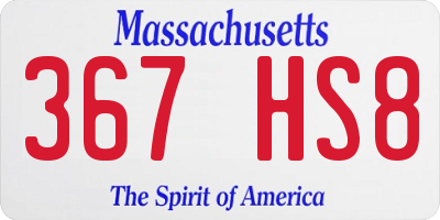 MA license plate 367HS8