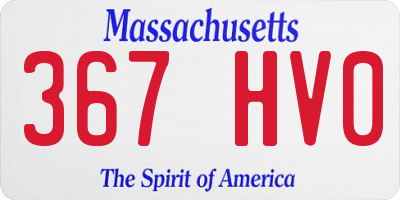 MA license plate 367HV0