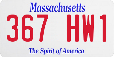 MA license plate 367HW1