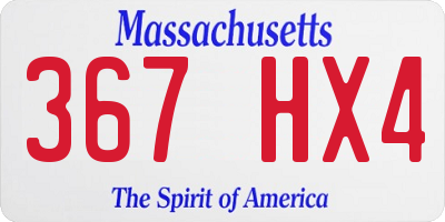 MA license plate 367HX4