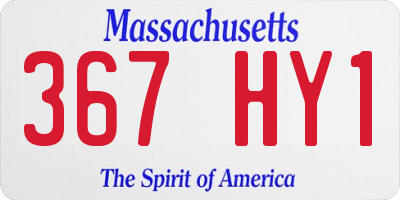 MA license plate 367HY1