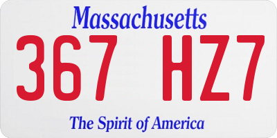 MA license plate 367HZ7