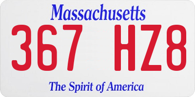 MA license plate 367HZ8