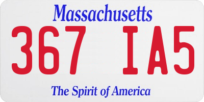 MA license plate 367IA5