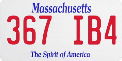 MA license plate 367IB4
