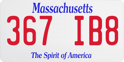 MA license plate 367IB8