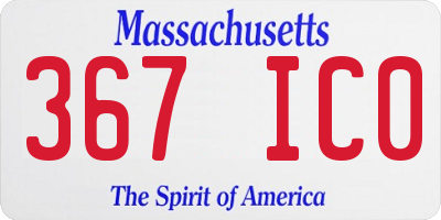 MA license plate 367IC0