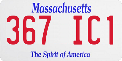 MA license plate 367IC1
