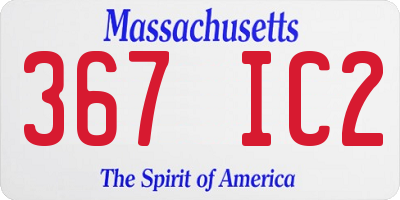 MA license plate 367IC2
