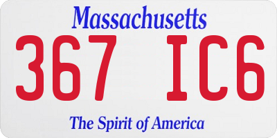 MA license plate 367IC6