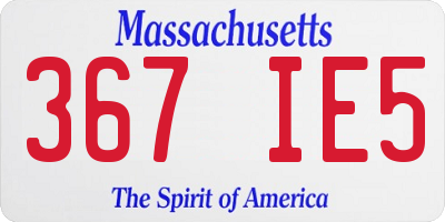 MA license plate 367IE5
