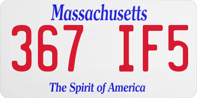 MA license plate 367IF5