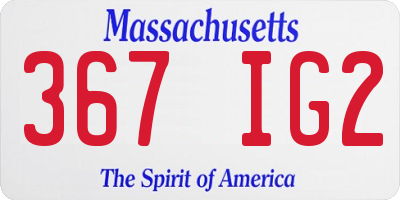 MA license plate 367IG2