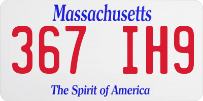 MA license plate 367IH9