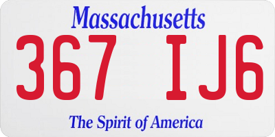 MA license plate 367IJ6