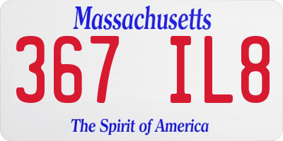 MA license plate 367IL8