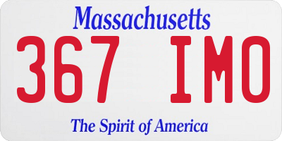 MA license plate 367IM0