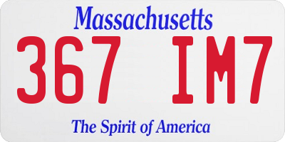 MA license plate 367IM7