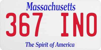 MA license plate 367IN0
