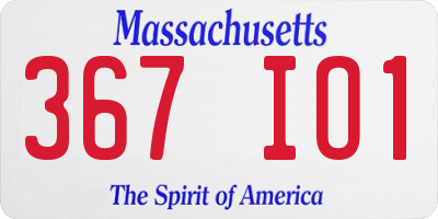 MA license plate 367IO1
