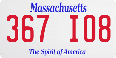 MA license plate 367IO8