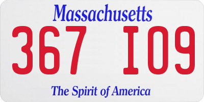 MA license plate 367IO9