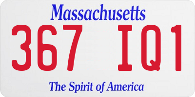 MA license plate 367IQ1