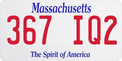MA license plate 367IQ2