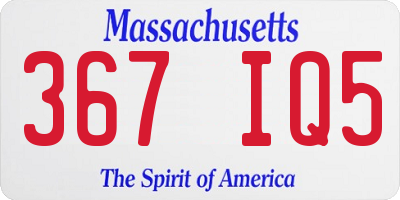 MA license plate 367IQ5