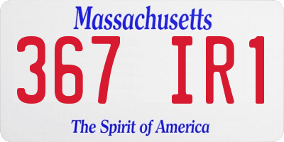 MA license plate 367IR1