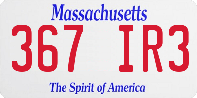 MA license plate 367IR3