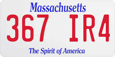 MA license plate 367IR4