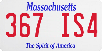 MA license plate 367IS4