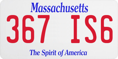 MA license plate 367IS6