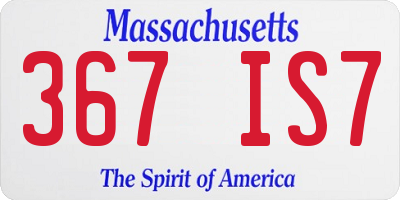 MA license plate 367IS7