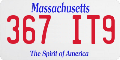 MA license plate 367IT9