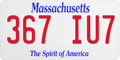 MA license plate 367IU7
