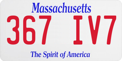 MA license plate 367IV7