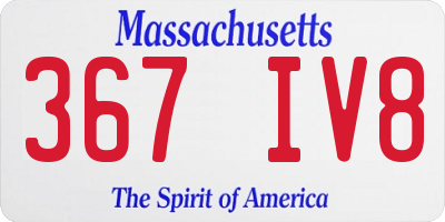 MA license plate 367IV8