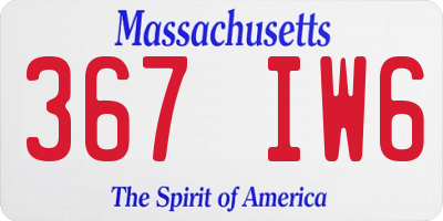 MA license plate 367IW6
