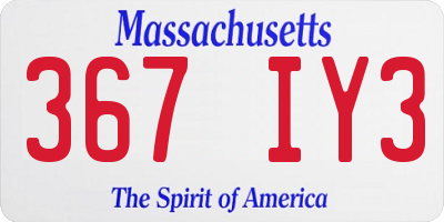 MA license plate 367IY3