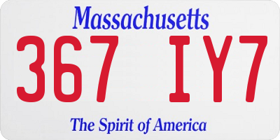 MA license plate 367IY7